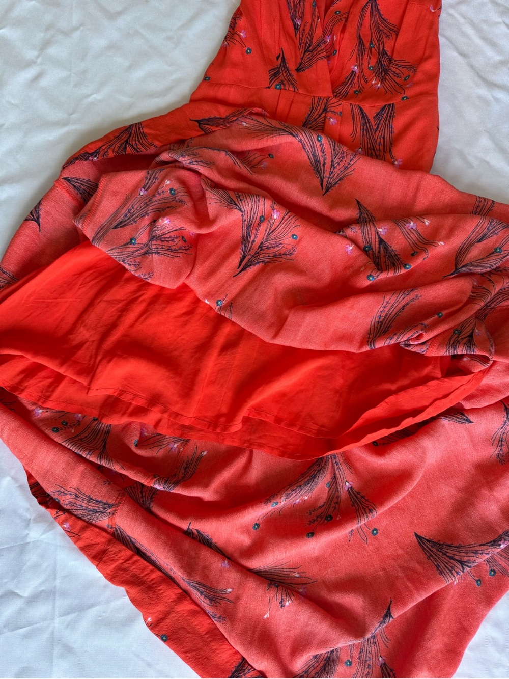 Free People retro coral print midi dress - Picture 8 of 12